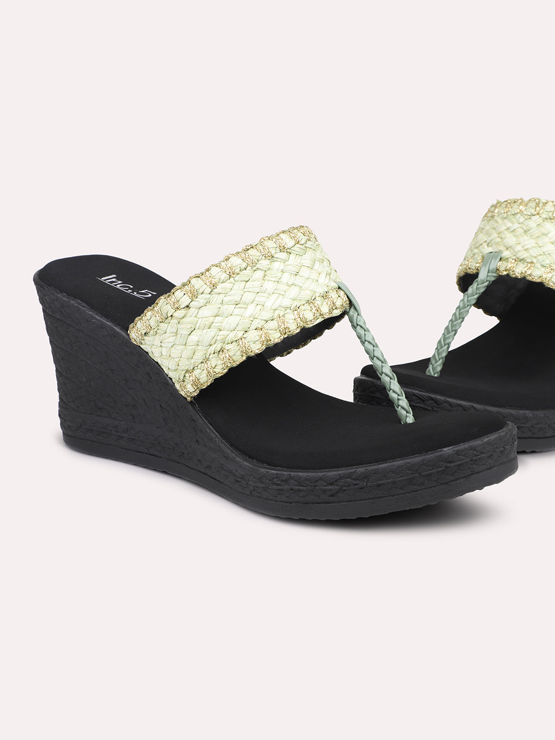 Women Pista Textured Open Toe Wedges