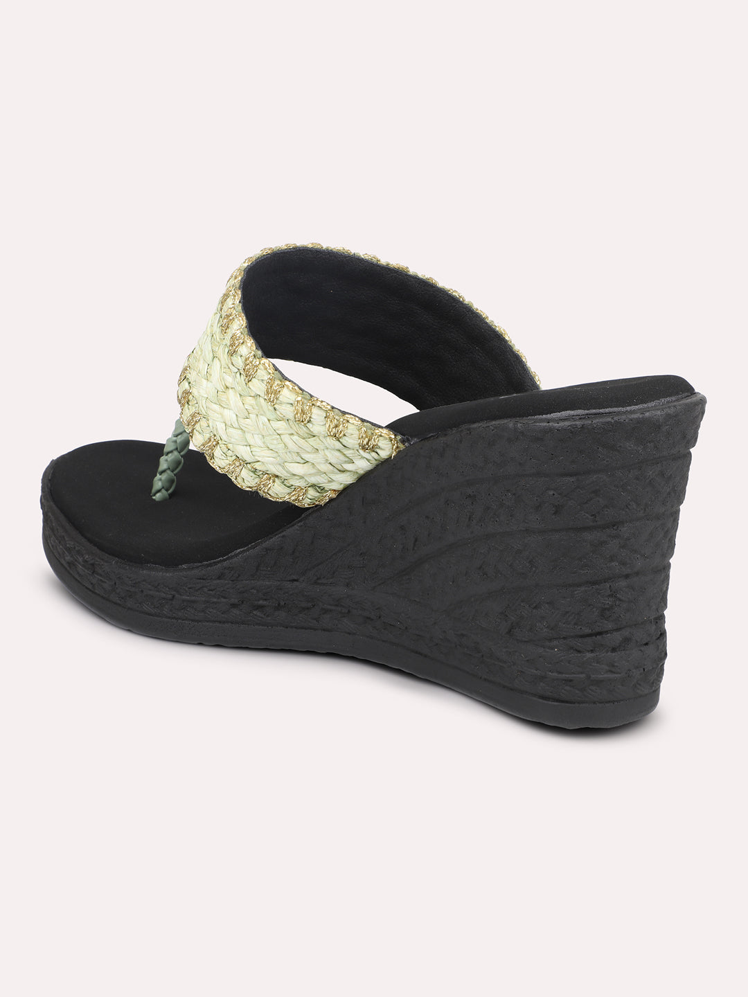 Women Pista Textured Open Toe Wedges