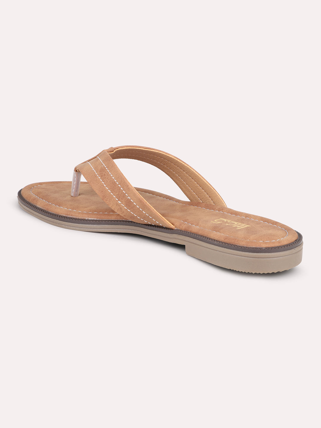 Women Tan Open Toe Flats