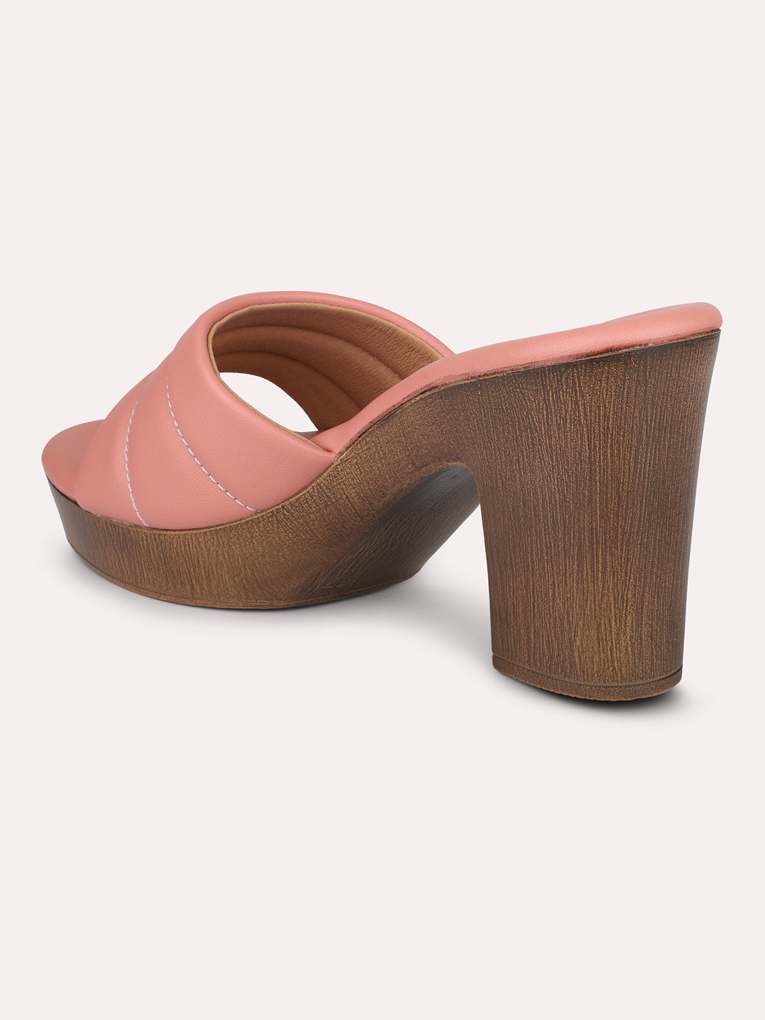 Women Peach Solid Platform Heels