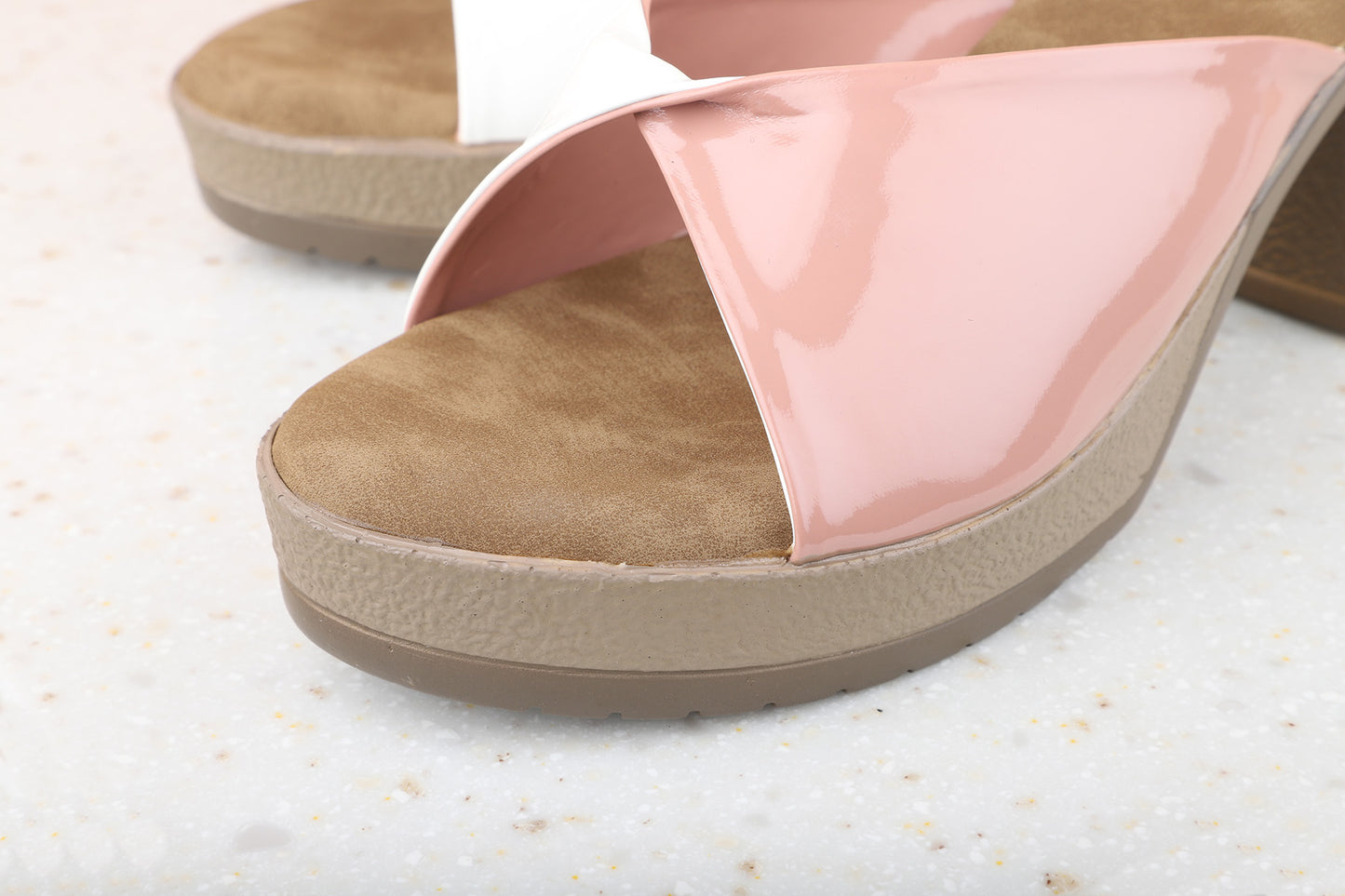 Women Peach Embellished Platform Heels