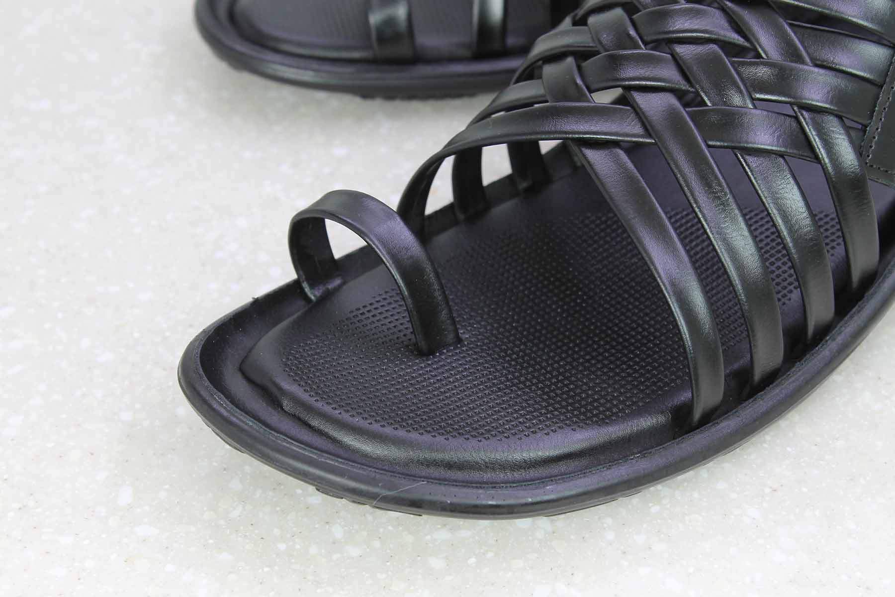 TRI-BAND VELCRO SANDAL-BLACK-Men's Sandal-Inc5 Shoes