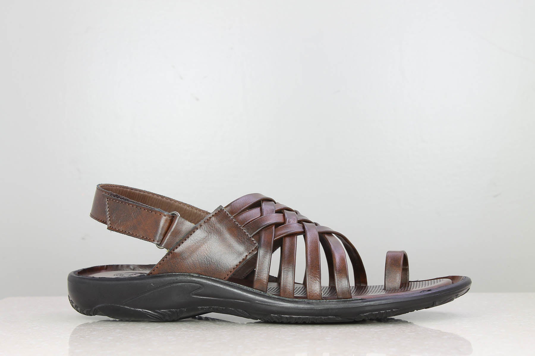 TRI-BAND VELCRO SANDAL-BROWN-Men's Sandal-Inc5 Shoes
