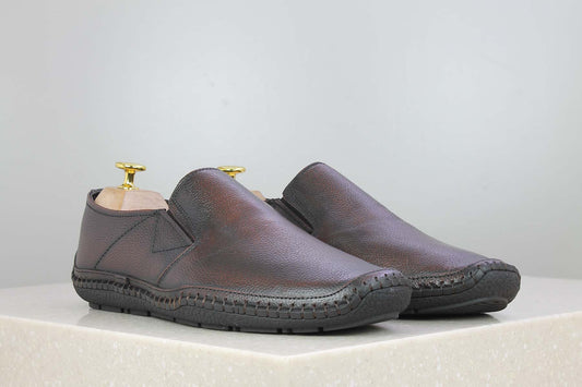 OFFICE SLIPPON - BROWN-Men's Formal Shoe-Inc5 Shoes