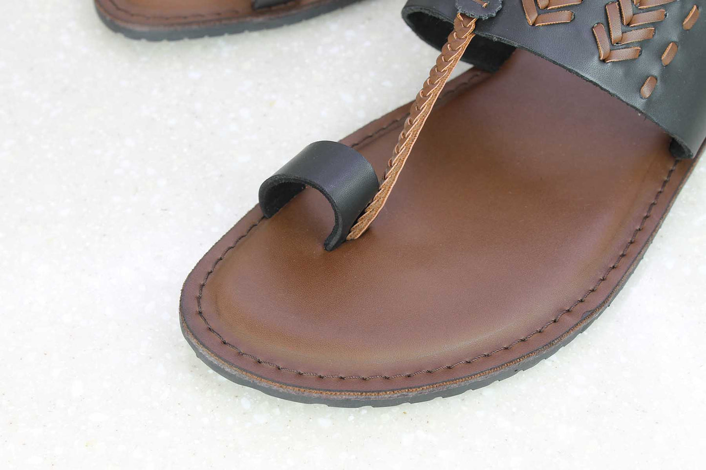TOE THONG - BLACK-Men's Slippers-Inc5 Shoes