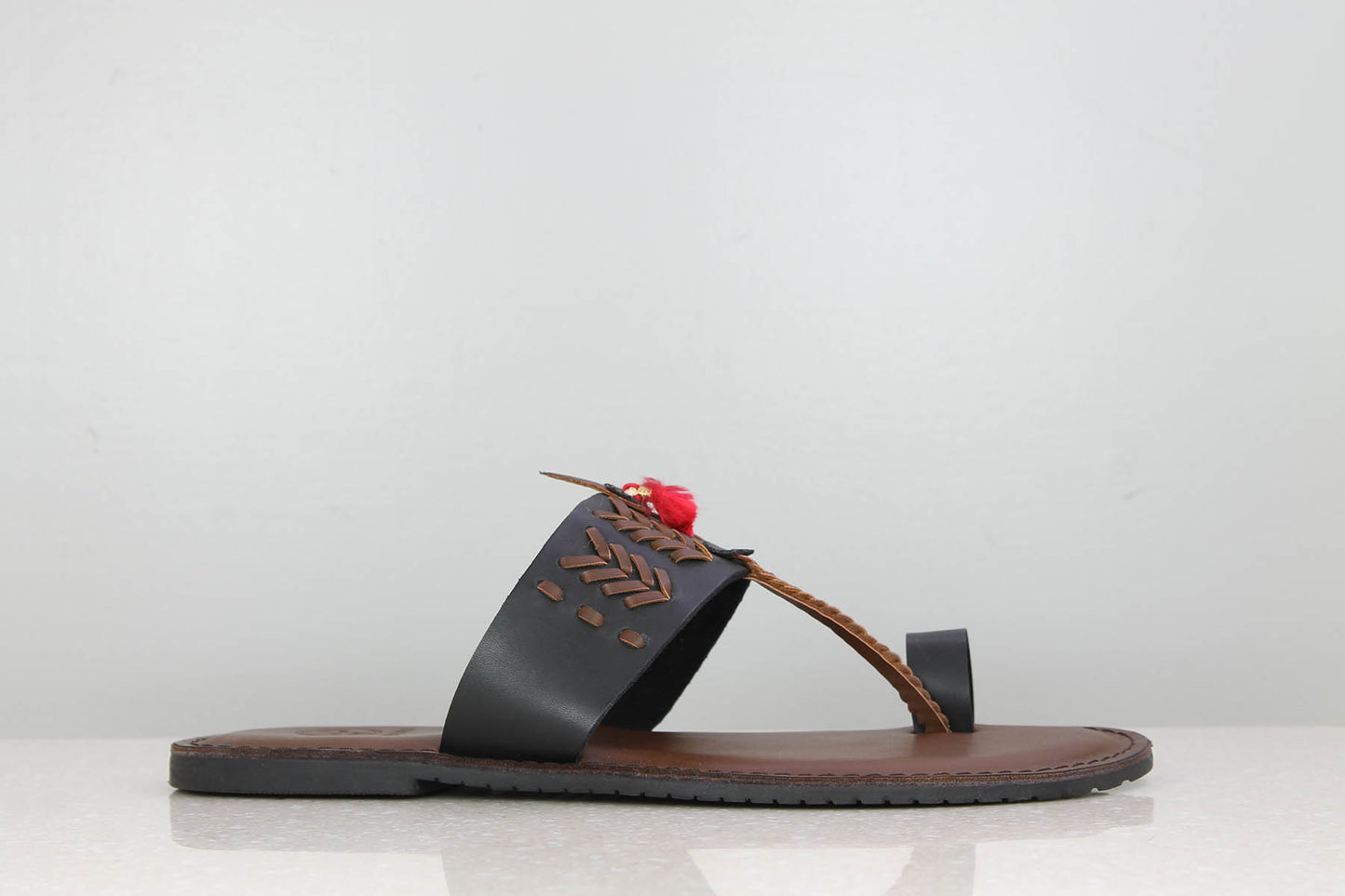 TOE THONG - BLACK-Men's Slippers-Inc5 Shoes