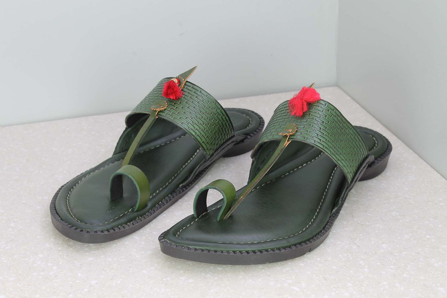 TOE THONG - GREEN-Men's Slippers-Inc5 Shoes