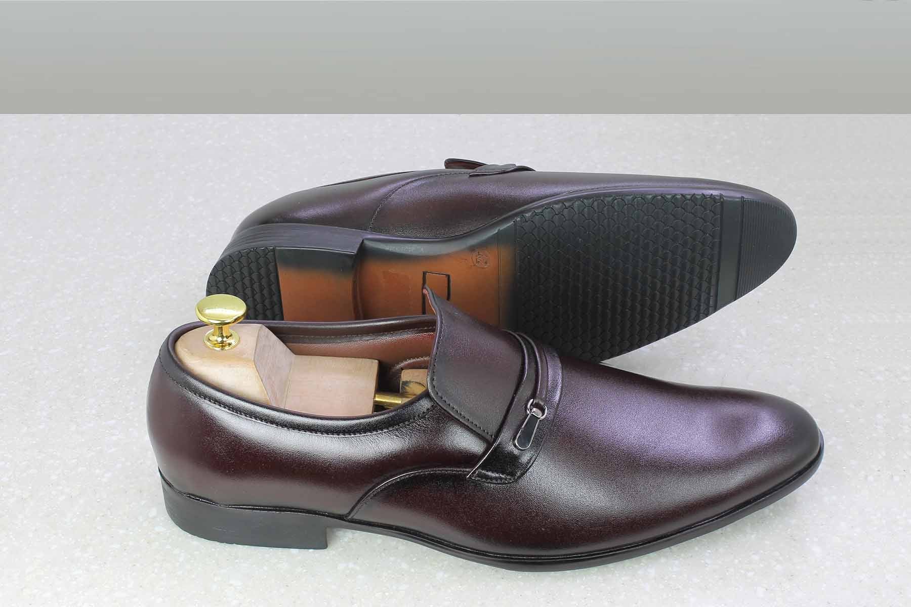 BROOCH LEATEHR SLIPPON-CHERRY-Men's Formal Shoe-Inc5 Shoes