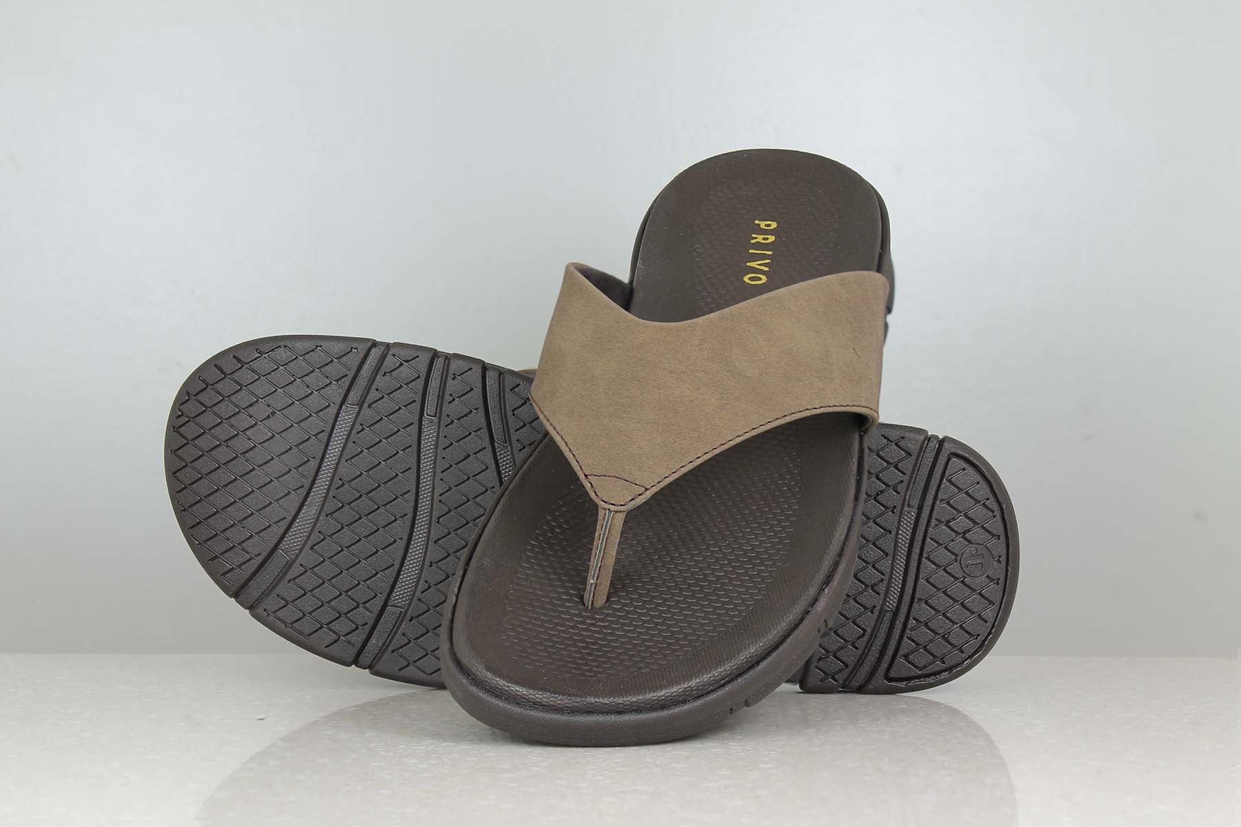 FOLDED THONG - BROWN-Men's Slippers-Inc5 Shoes