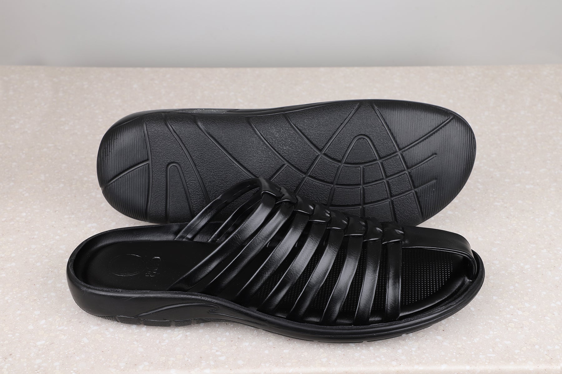 CASUAL SLIPPERS-BLACK-Men's Slippers-Inc5 Shoes