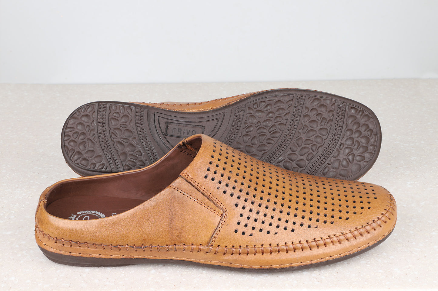 Privo Formal Slipon Shoe-Tan For Men