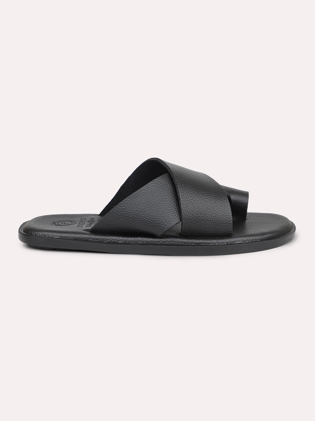 Privo Black One Toe Casual Sandal For Men