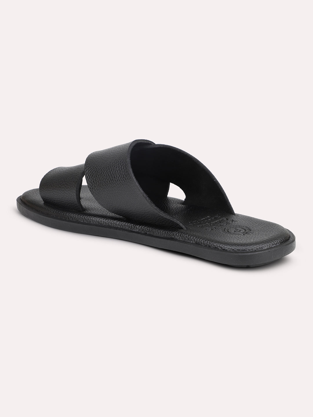 Privo Black One Toe Casual Sandal For Men