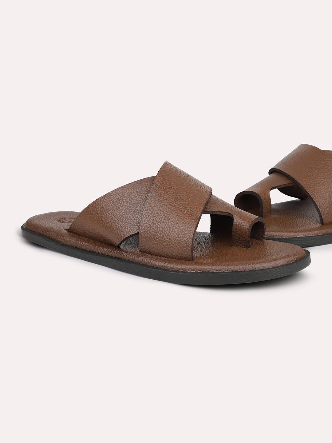 Privo Brown One Toe Casual Sandal For Men