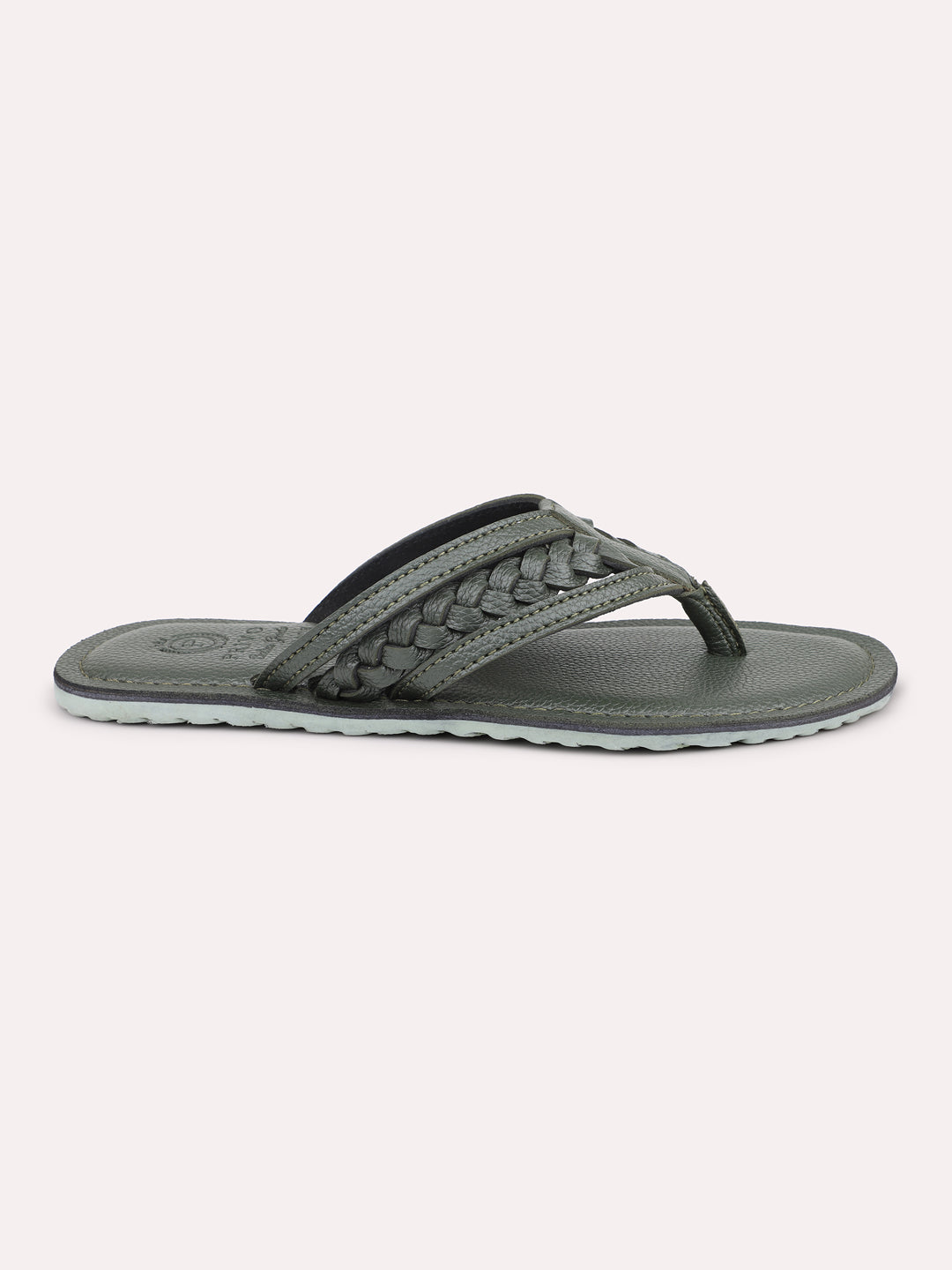 Privo Green Textured Casual Sandal For Men