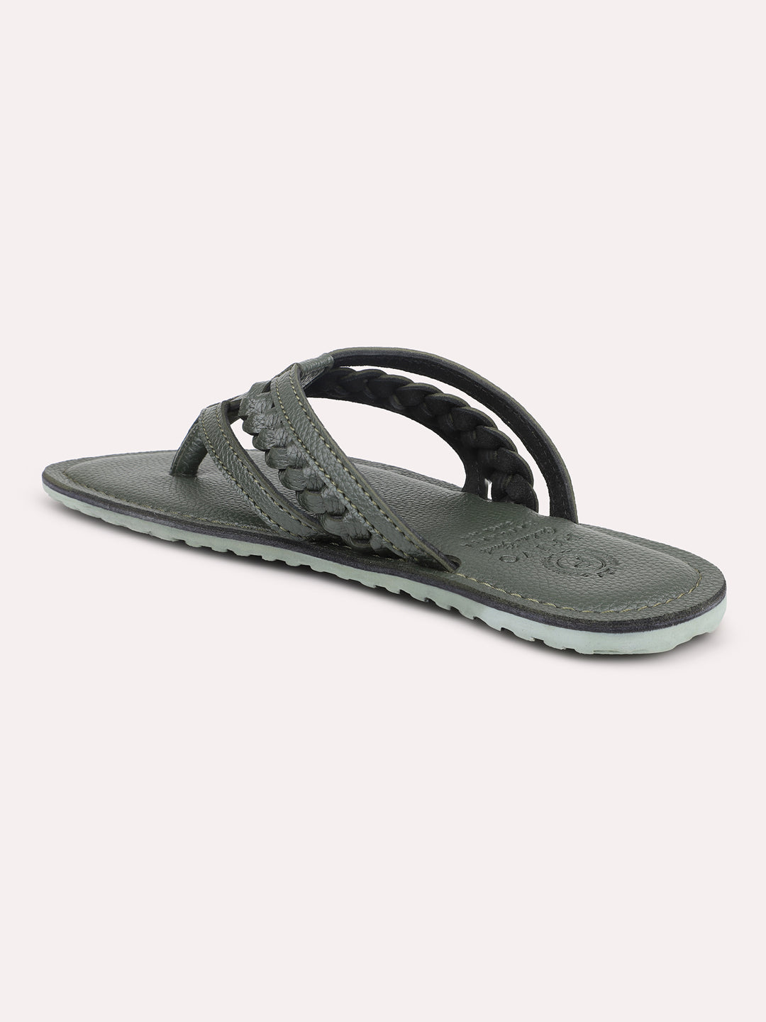 Privo Green Textured Casual Sandal For Men