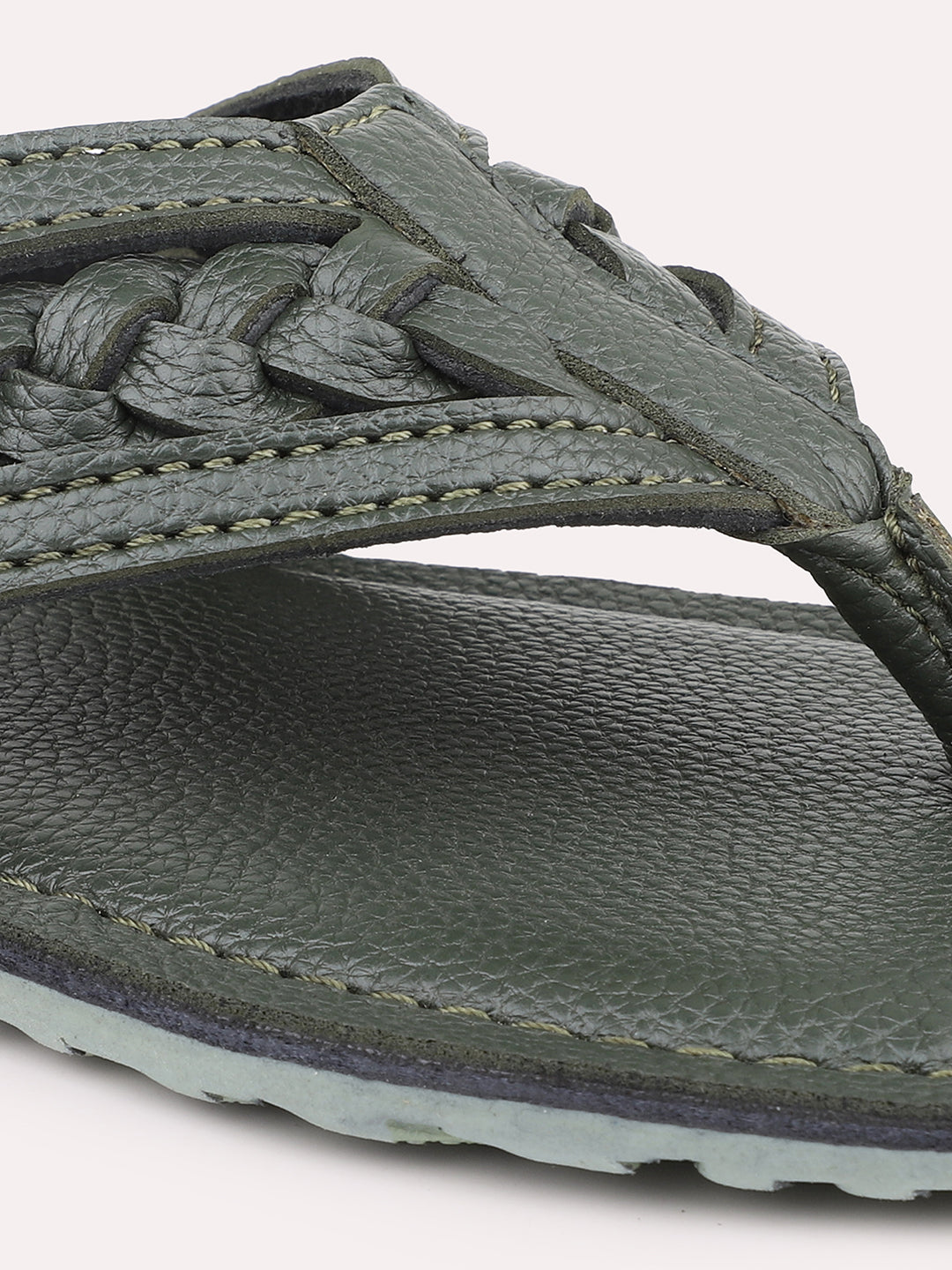 Privo Green Textured Casual Sandal For Men