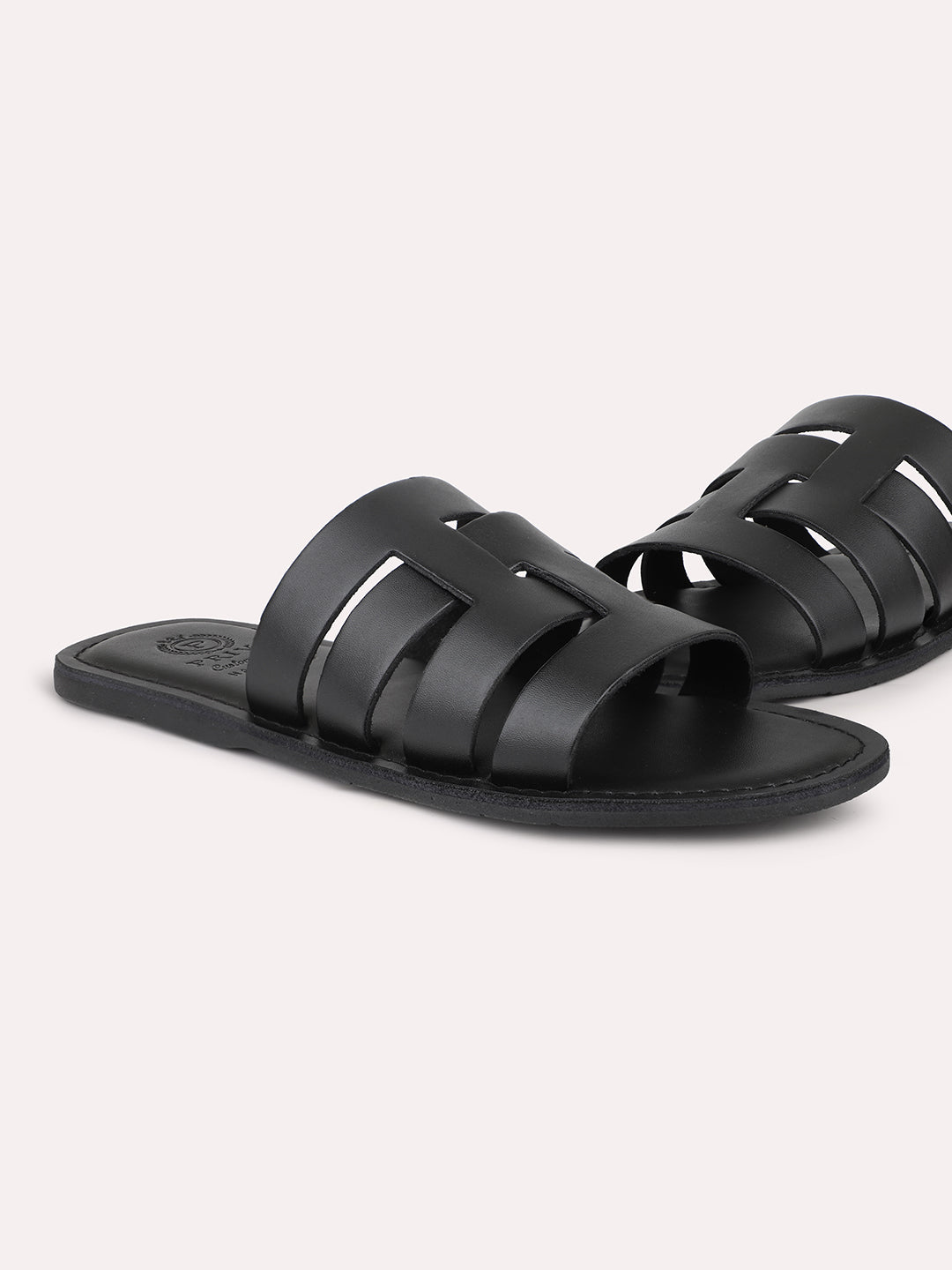 Privo Black Strap Casual Sandal For Men