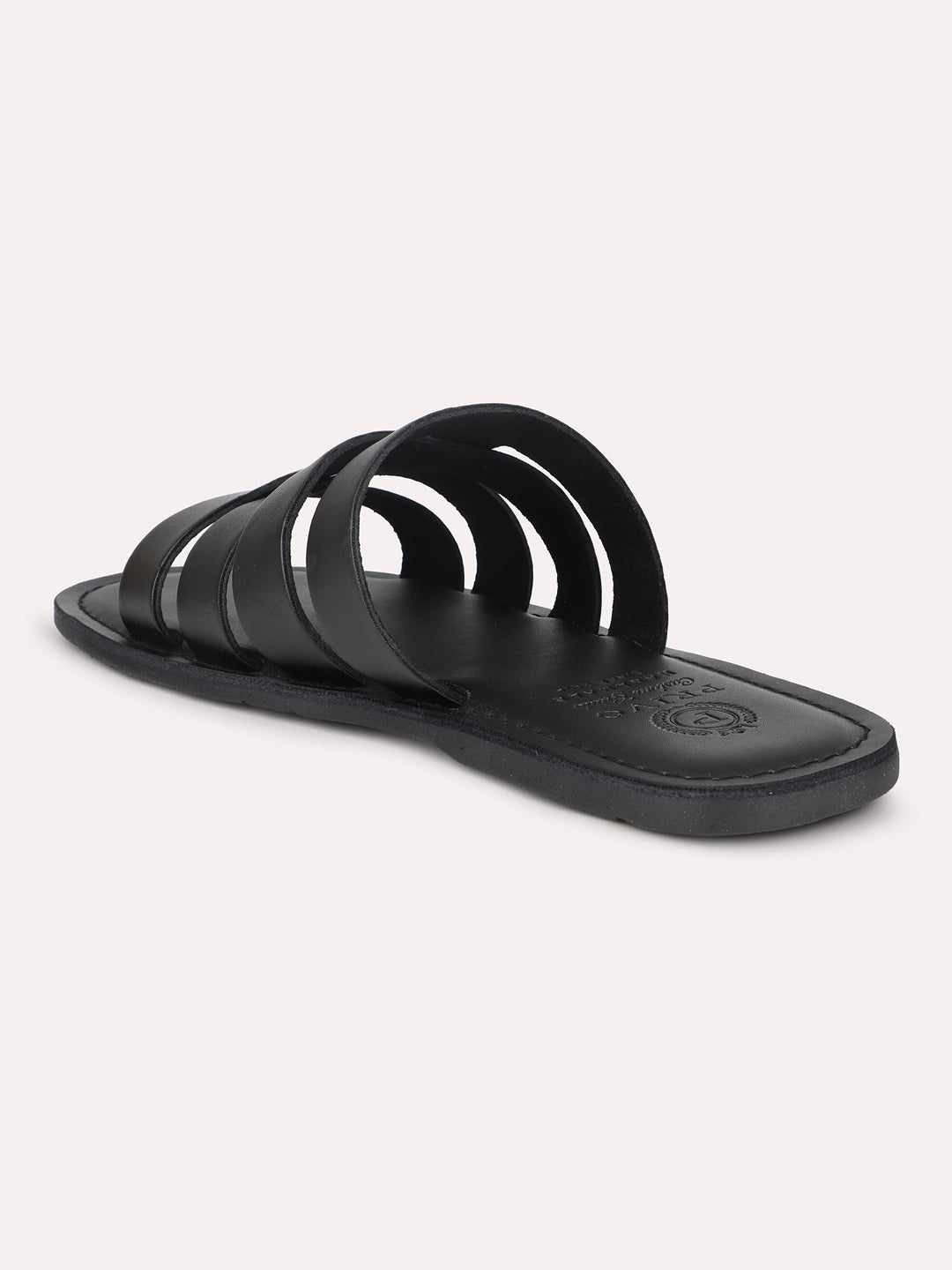 Privo Black Strap Casual Sandal For Men