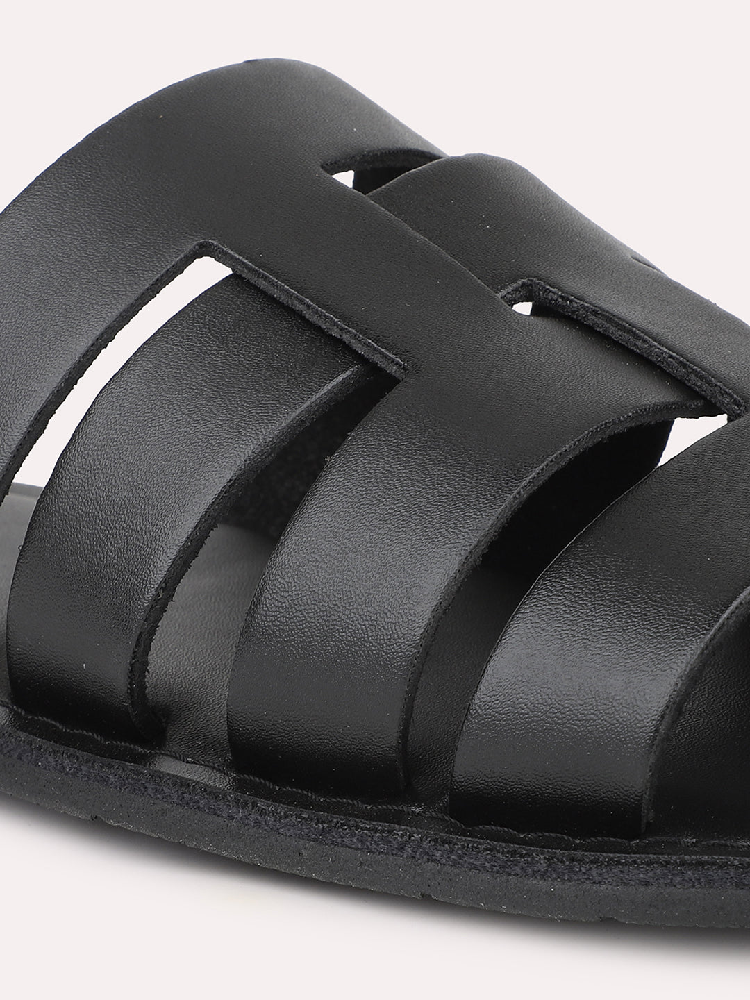 Privo Black Strap Casual Sandal For Men