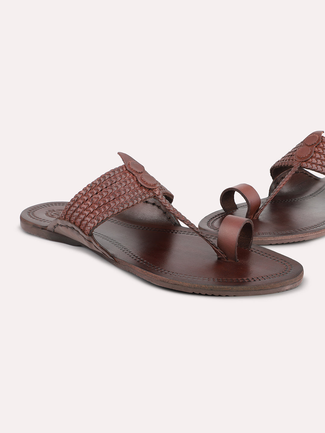 Privo Brown Ethnic Kolhapuri For Men