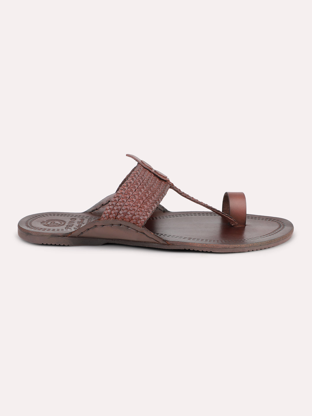 Privo Brown Ethnic Kolhapuri For Men