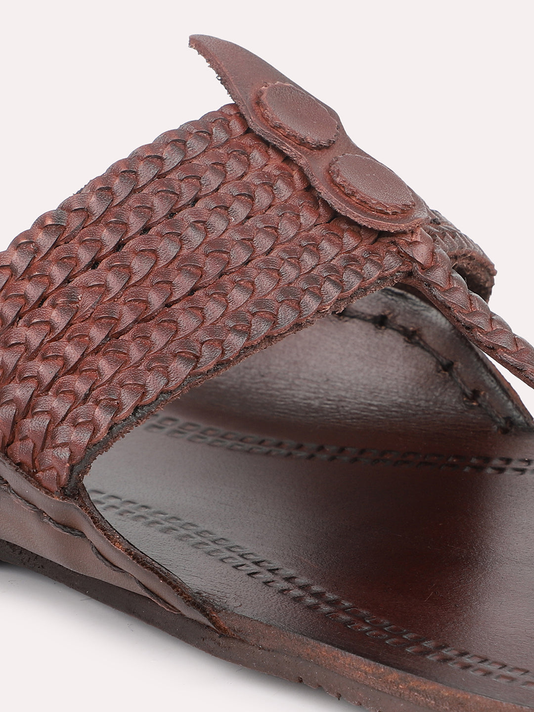 Privo Brown Ethnic Kolhapuri For Men