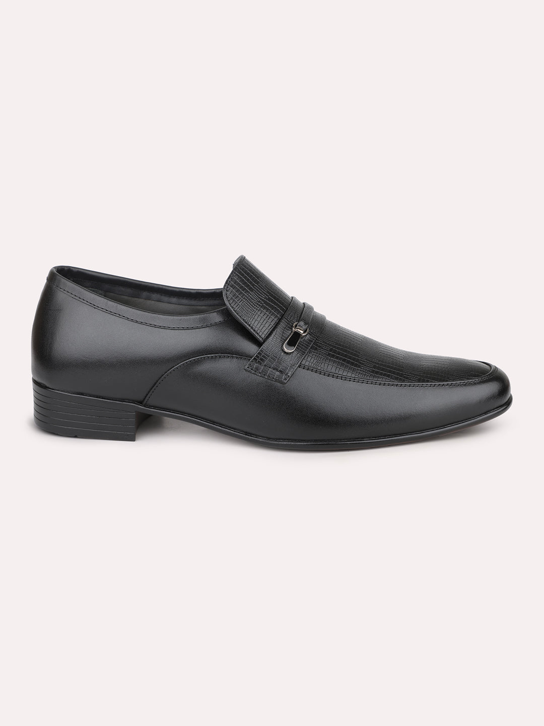 Privo Black Formal Slip-On Shoes For Men