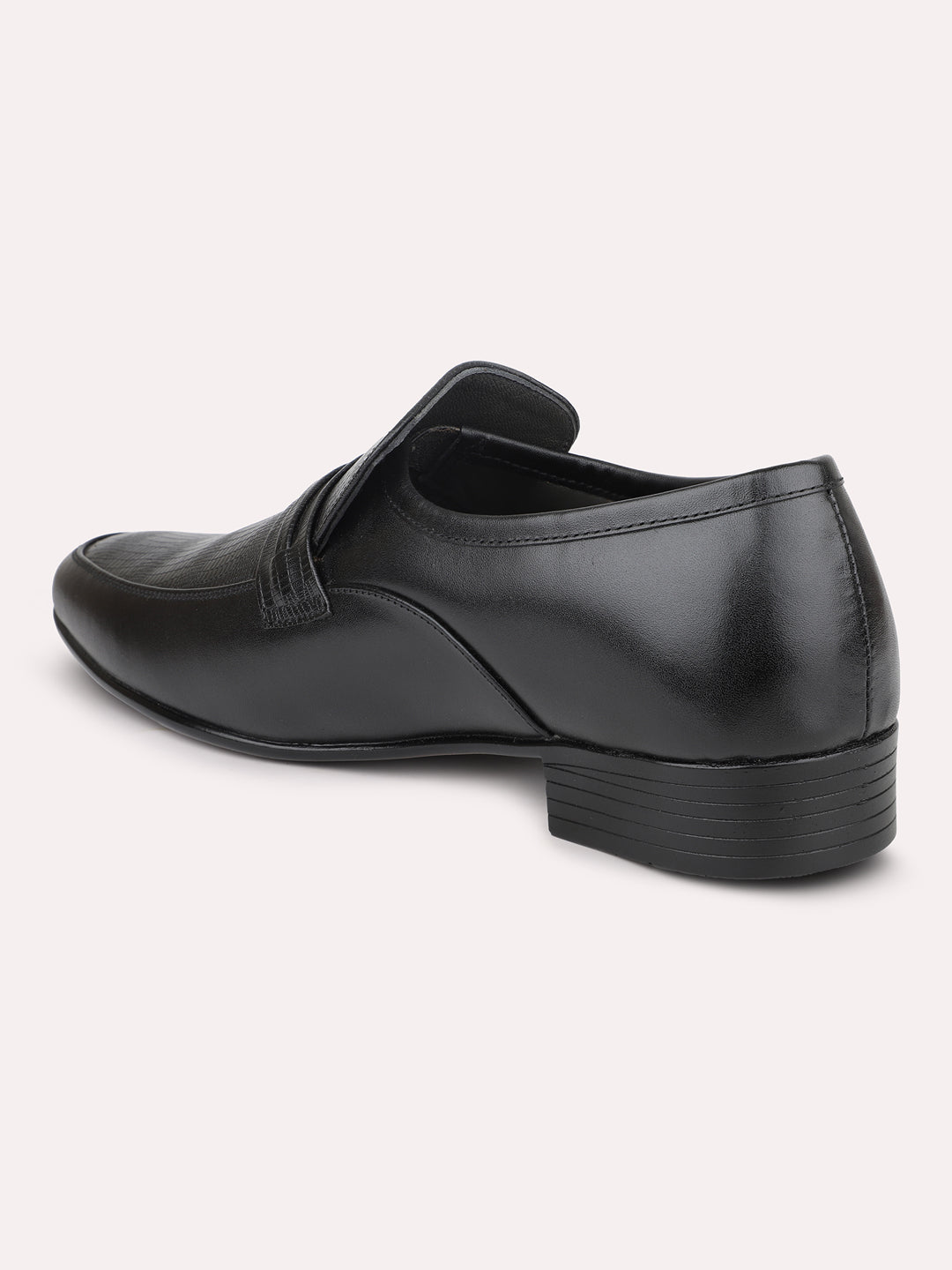 Privo Black Formal Slip-On Shoes For Men