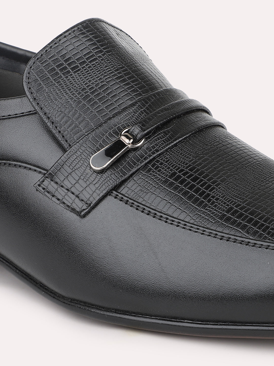 Privo Black Formal Slip-On Shoes For Men