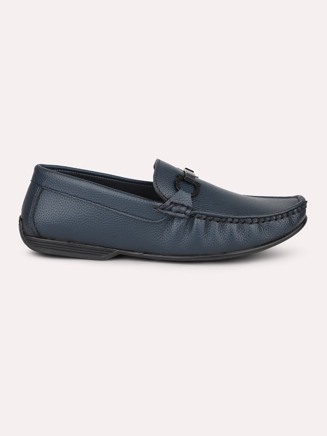 Privo Blue Textured Casual Loafer Shoes For Men