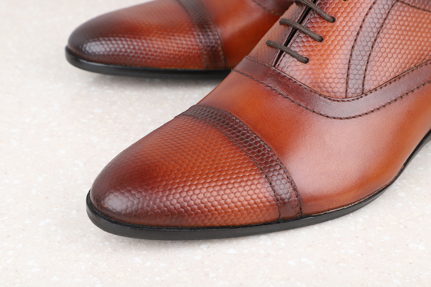 Formal Lace-Up Shoes-Tan