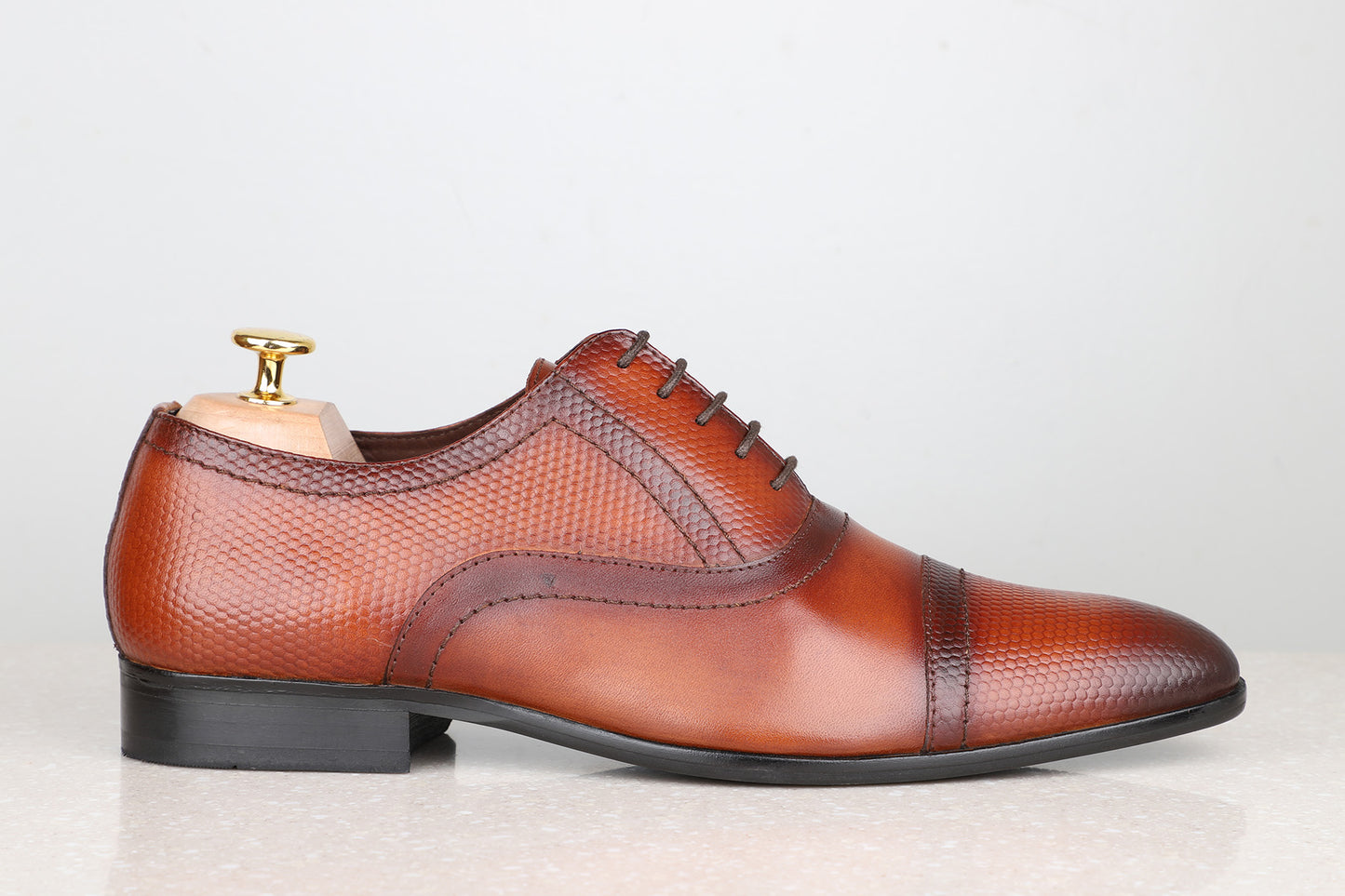 Formal Lace-Up Shoes-Tan