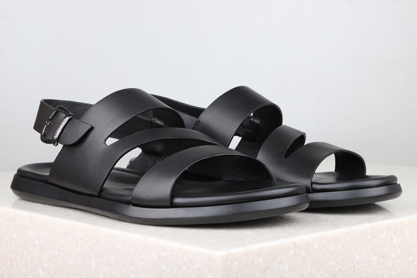 Atesber Open Toe Casual Sandal-Black For Men