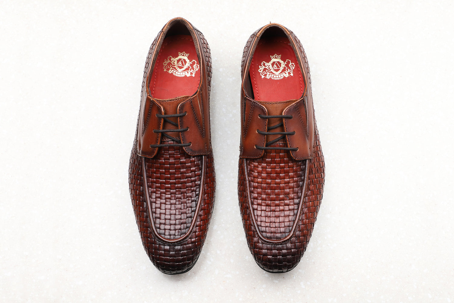 Atesber Textured Formal Lace Up-Tan For Men