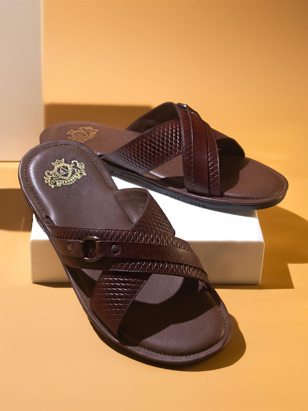 Atesber Cherry Textured Sandals For Men