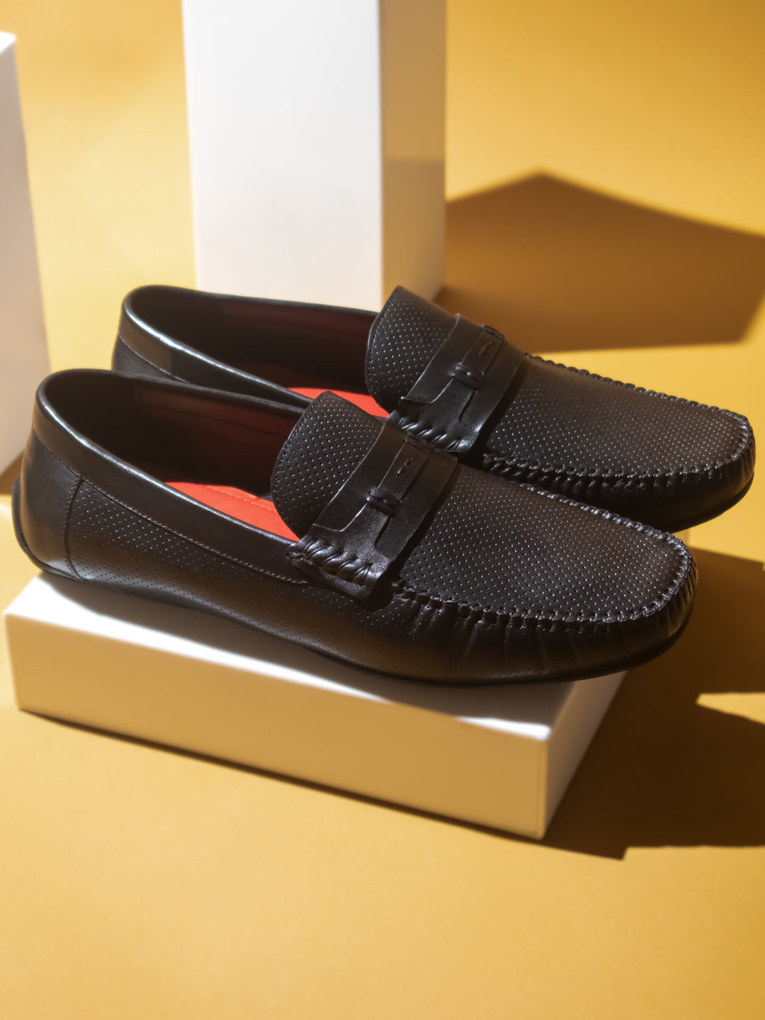 Atesber Black Driving Casual Shoes For Men's