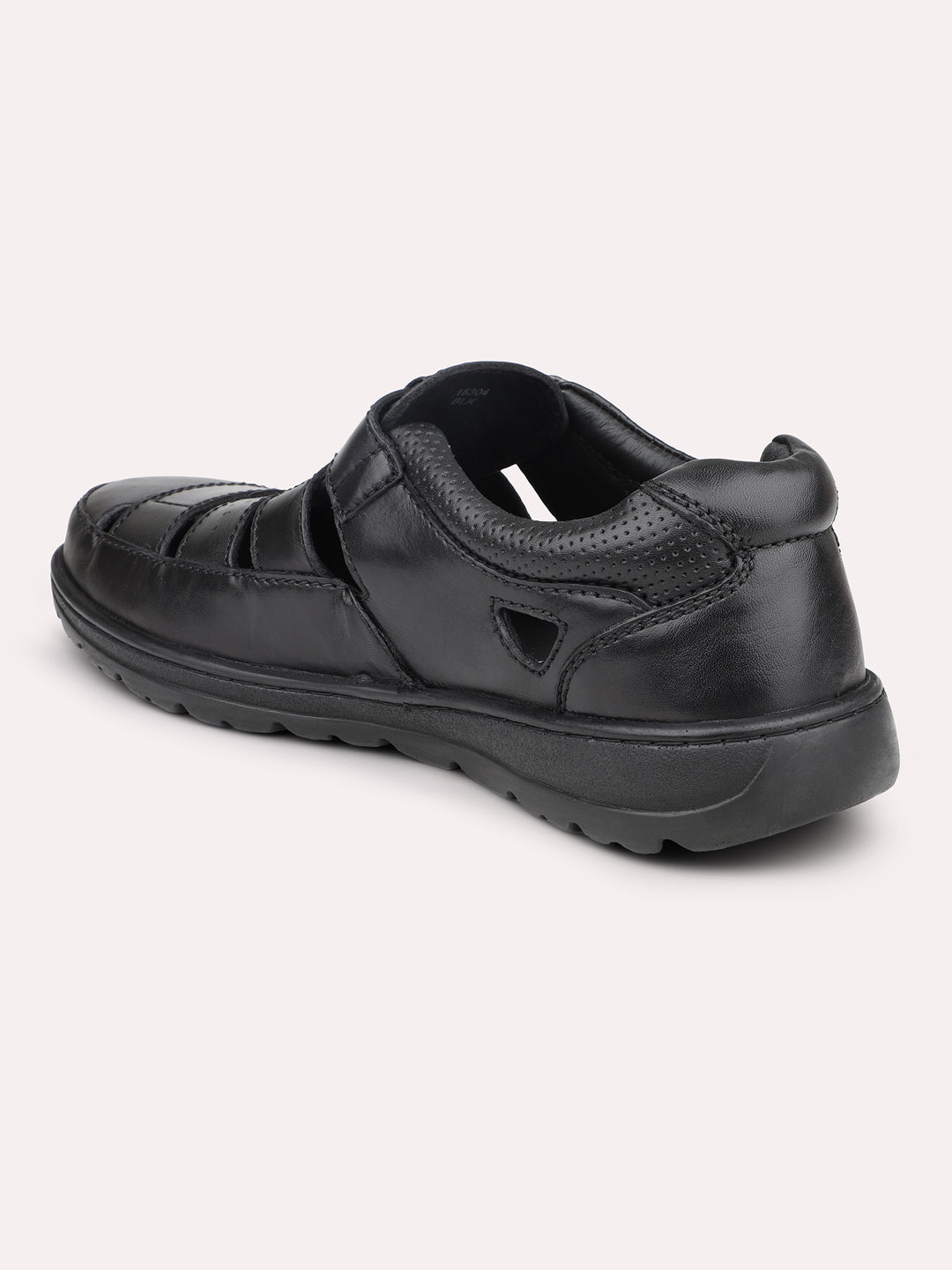 Atesber Black Striped Casual Sandal For Men's