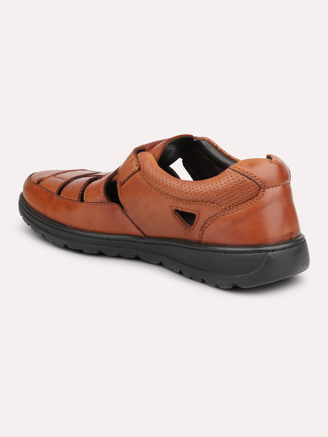Atesber Tan Striped Casual Sandal For Men's