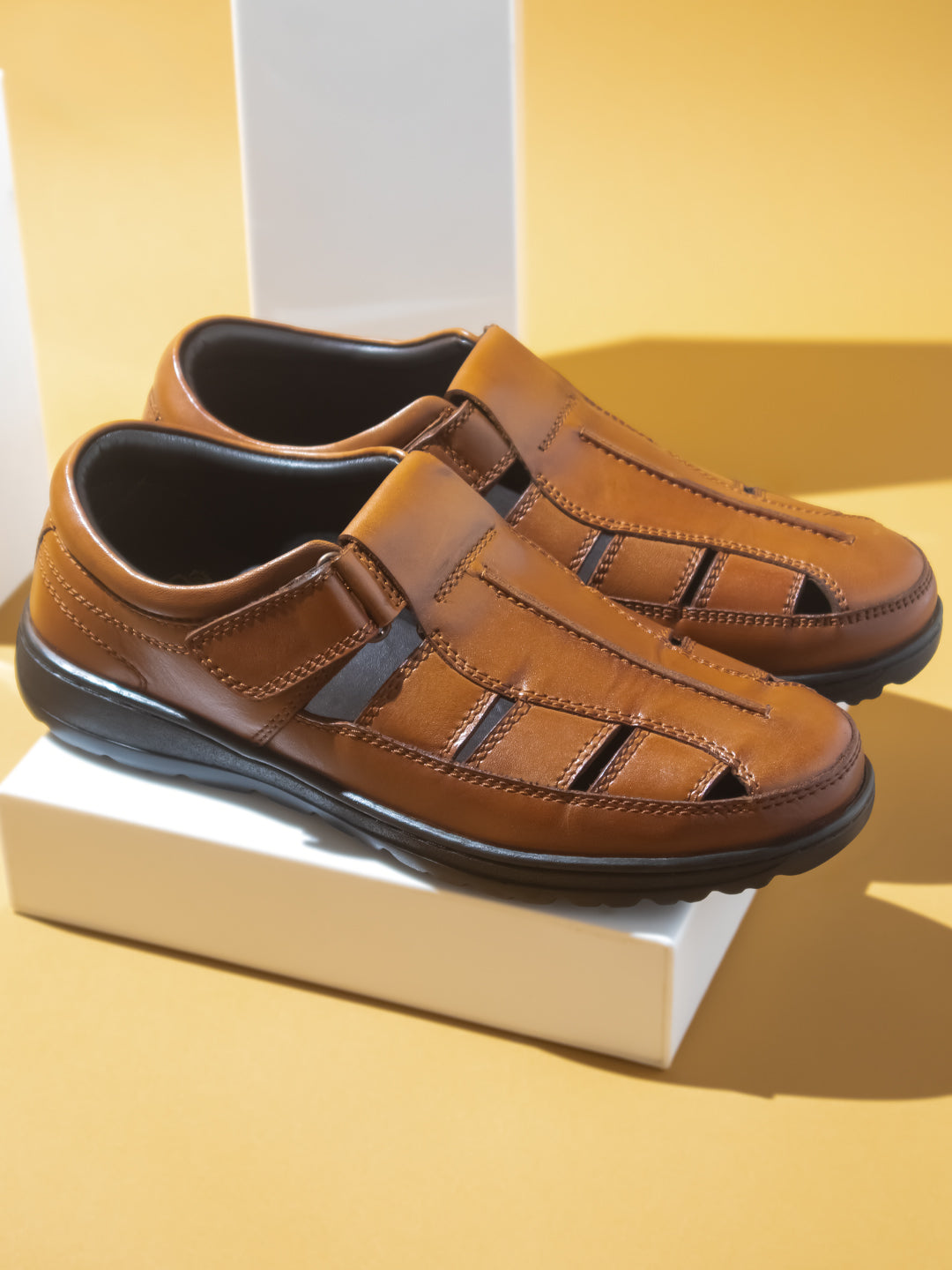 Atesber Tan Casual Sandal For Men