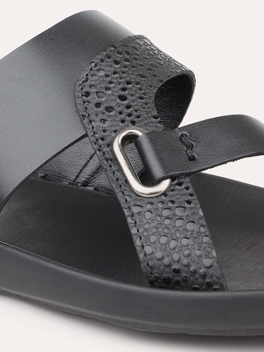 Atesber Black Thong Sandal For Mens
