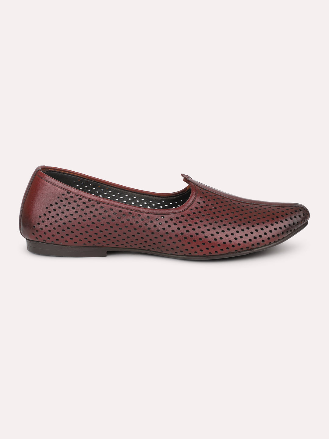 Atesber Wine Ethnic Textured Mojri For Men