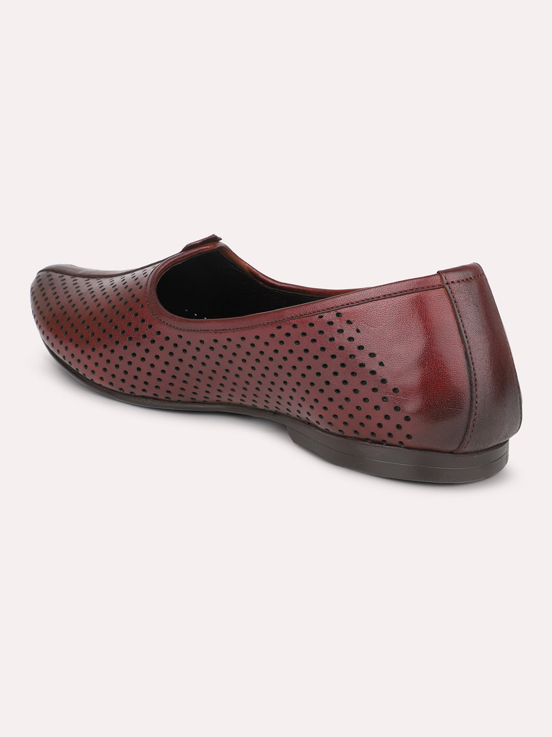 Atesber Wine Ethnic Textured Mojri For Men