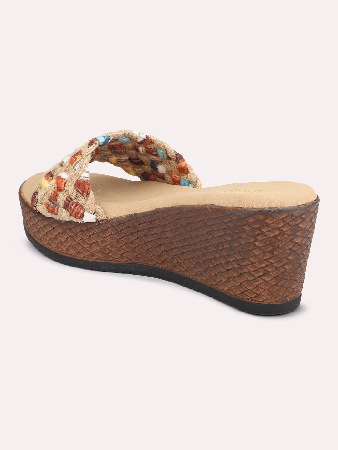 Women Tan Textured Wedge Heels