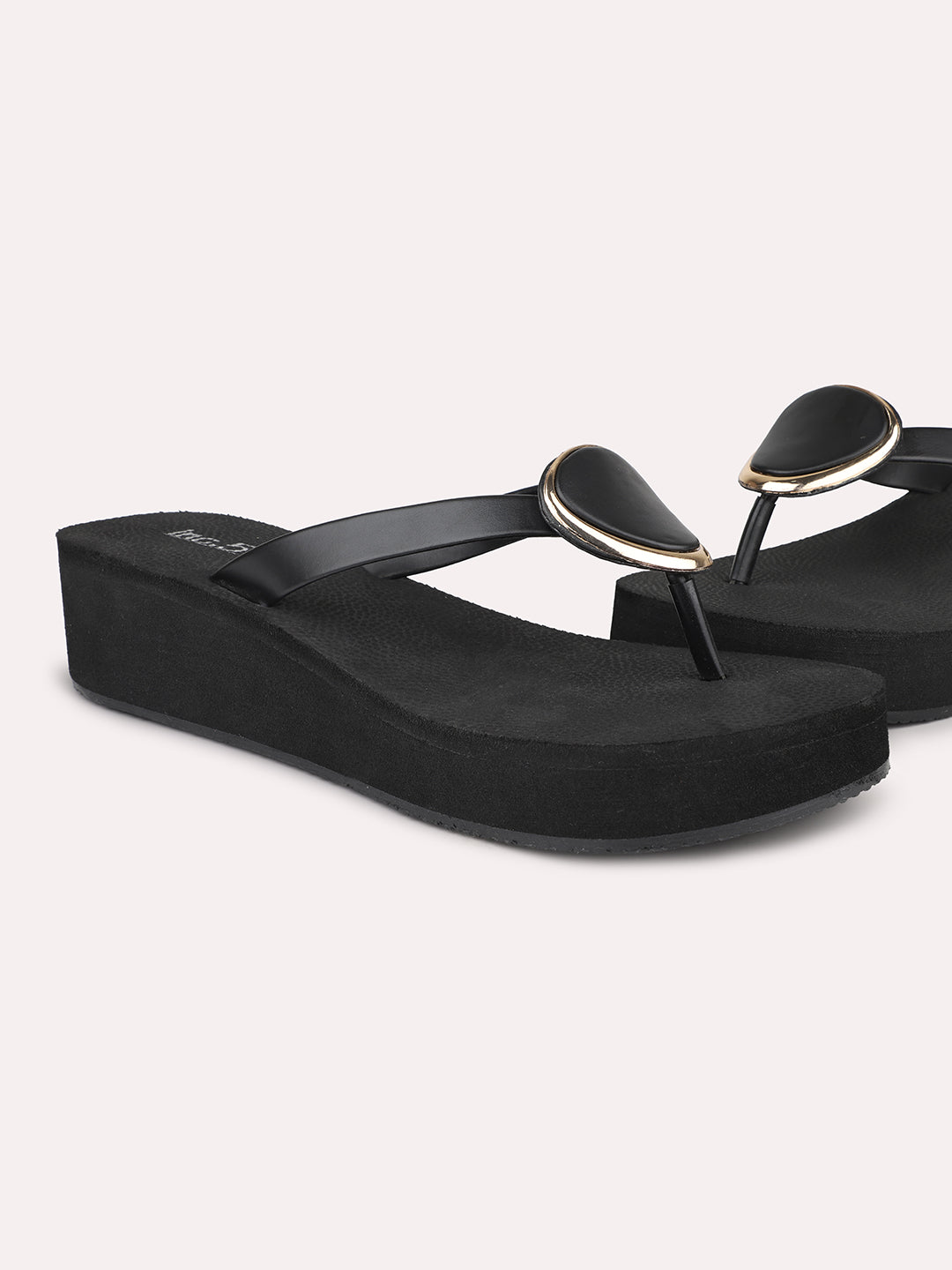 Women Black Solid Wedges