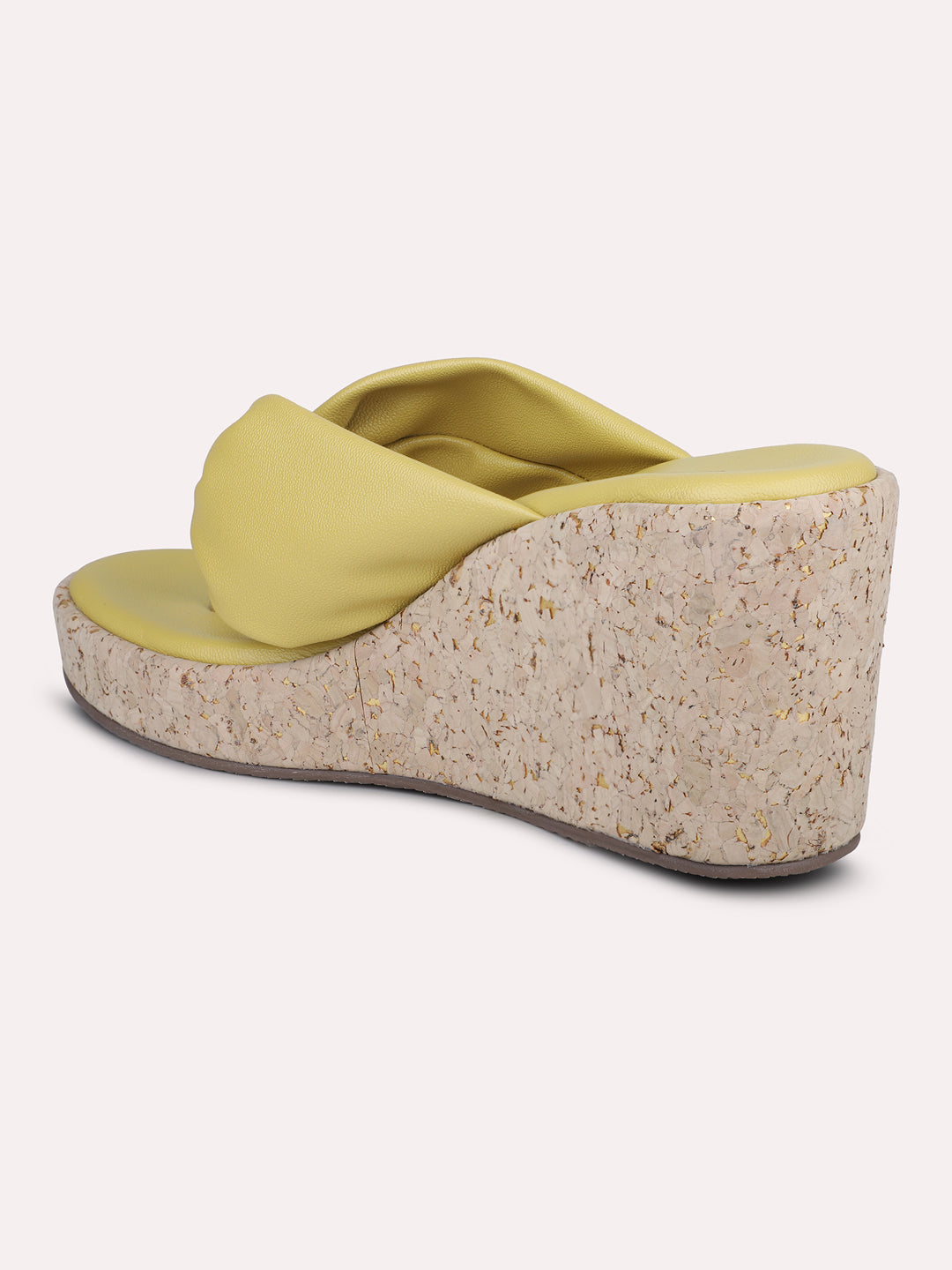 Women Yellow Solid Wedge Heels