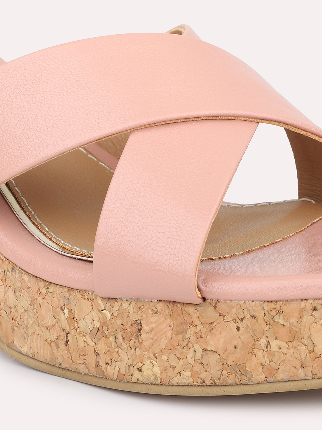 Women Peach Solid Platform Heels