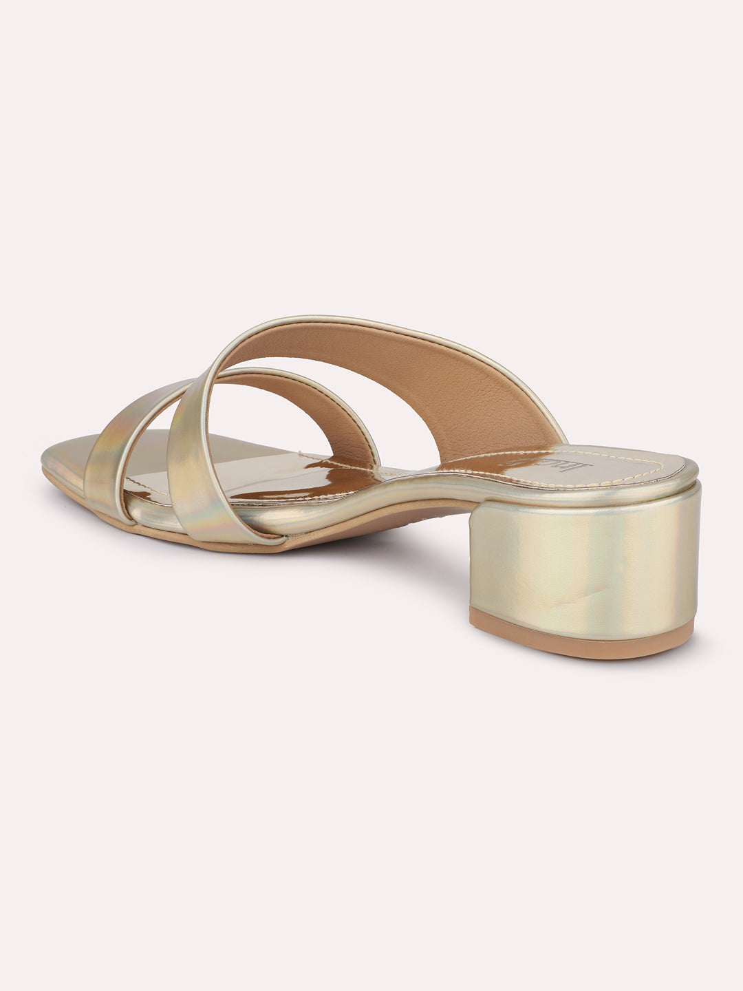 Women Gold-Toned Embellished Block Heels
