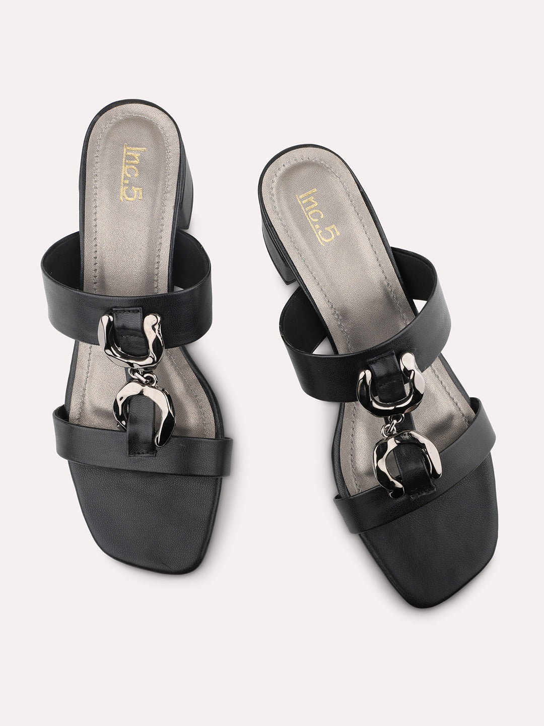 Women Black Block Sandals