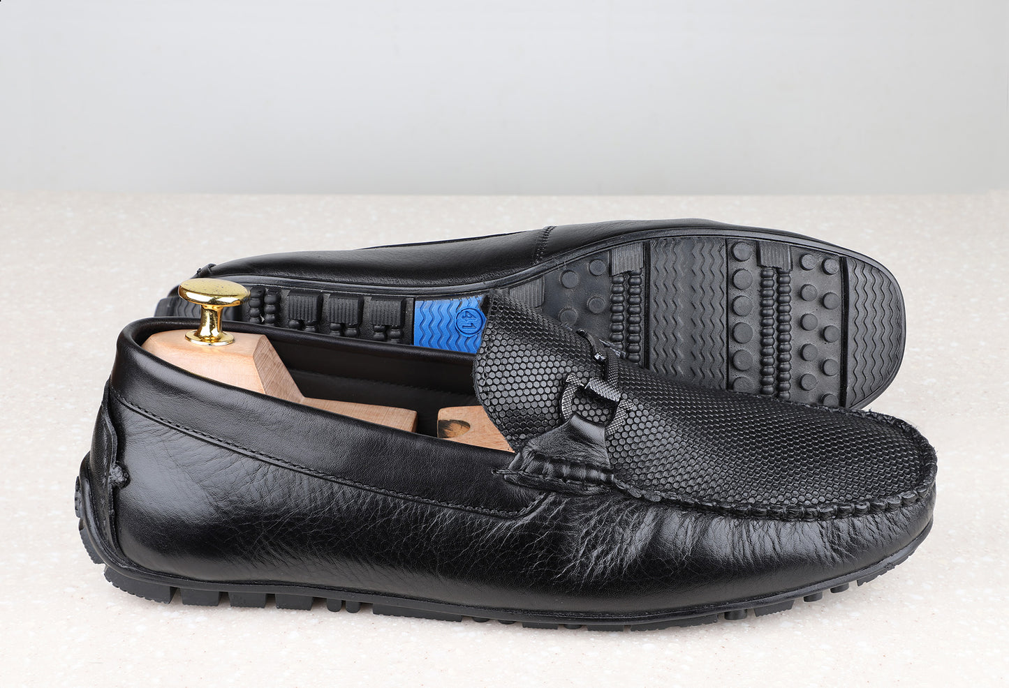 Atesber Brooch Driving Casual Shoes-Black For Men